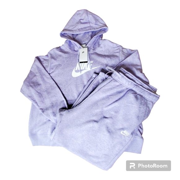 Nike Pants - Nike sportswear fleece club womens purple jogger set size 2X